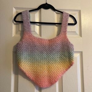 Rainbow ombré sweater tank